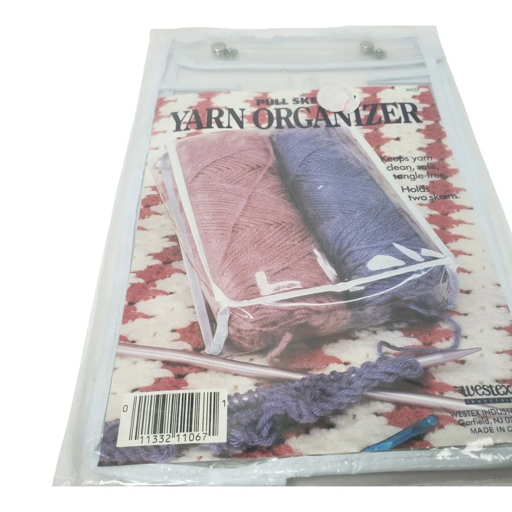 Westex Industries Pull Skein Yarn Organizer Clear Vinyl Storage Bag Blue 4907